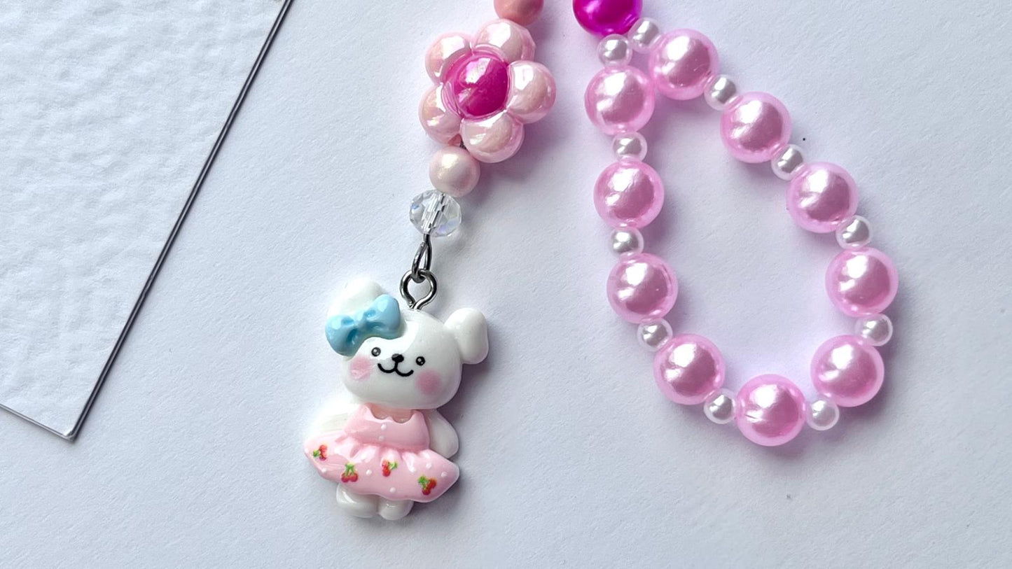 (KC008)  Handmade Beaded Children Keychain, Mobile Phone Charm