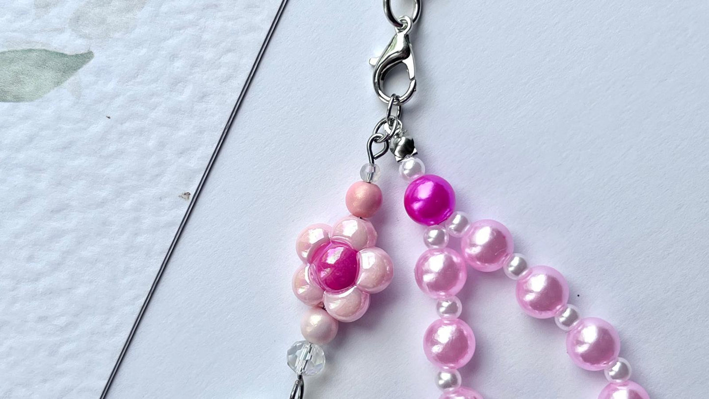 (KC008)  Handmade Beaded Children Keychain, Mobile Phone Charm