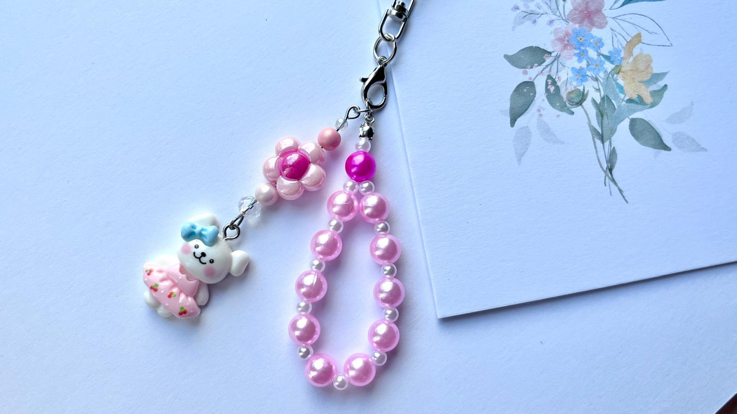(KC008)  Handmade Beaded Children Keychain, Mobile Phone Charm