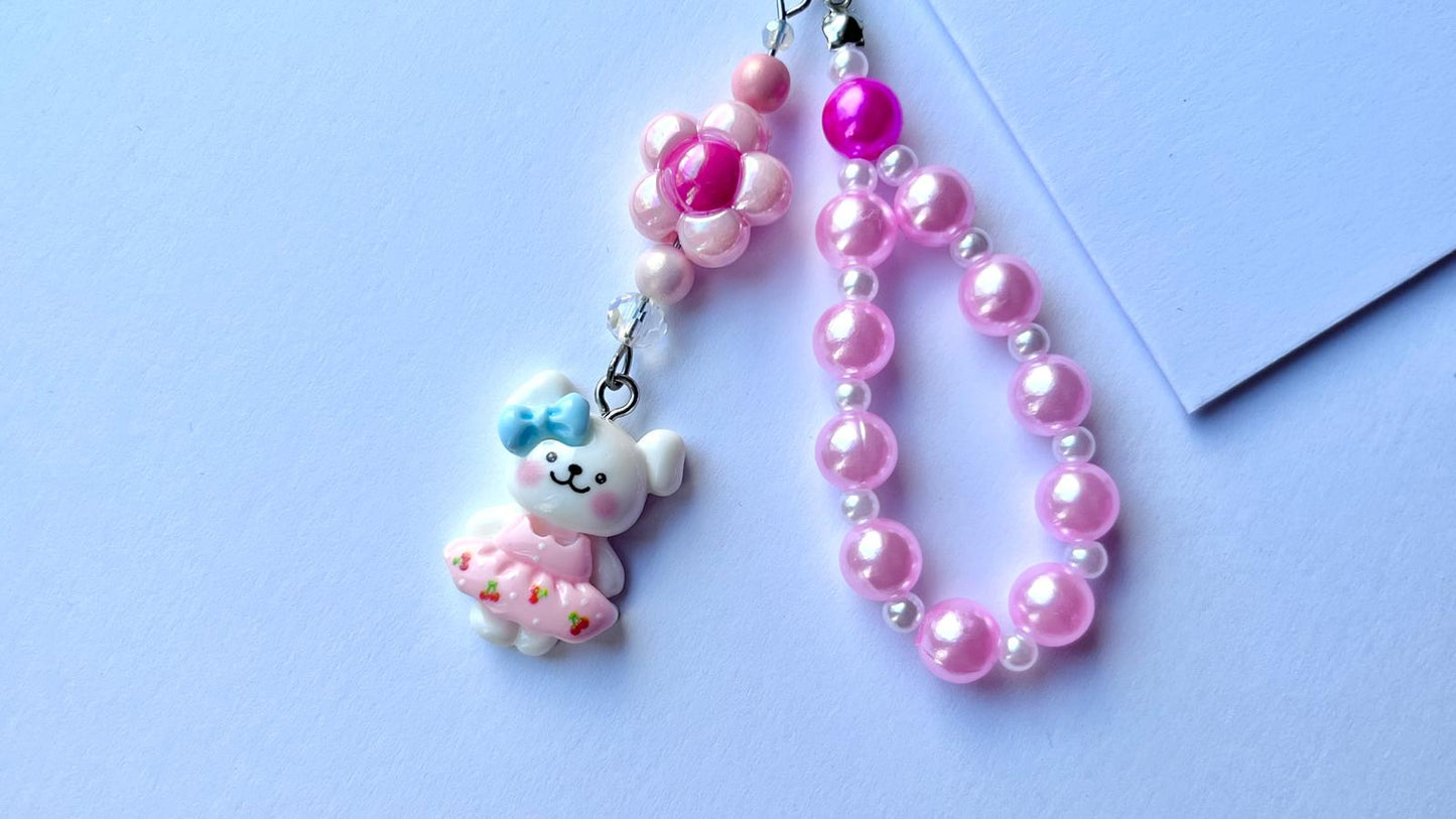 (KC008)  Handmade Beaded Children Keychain, Mobile Phone Charm