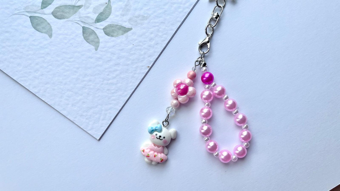(KC008)  Handmade Beaded Children Keychain, Mobile Phone Charm