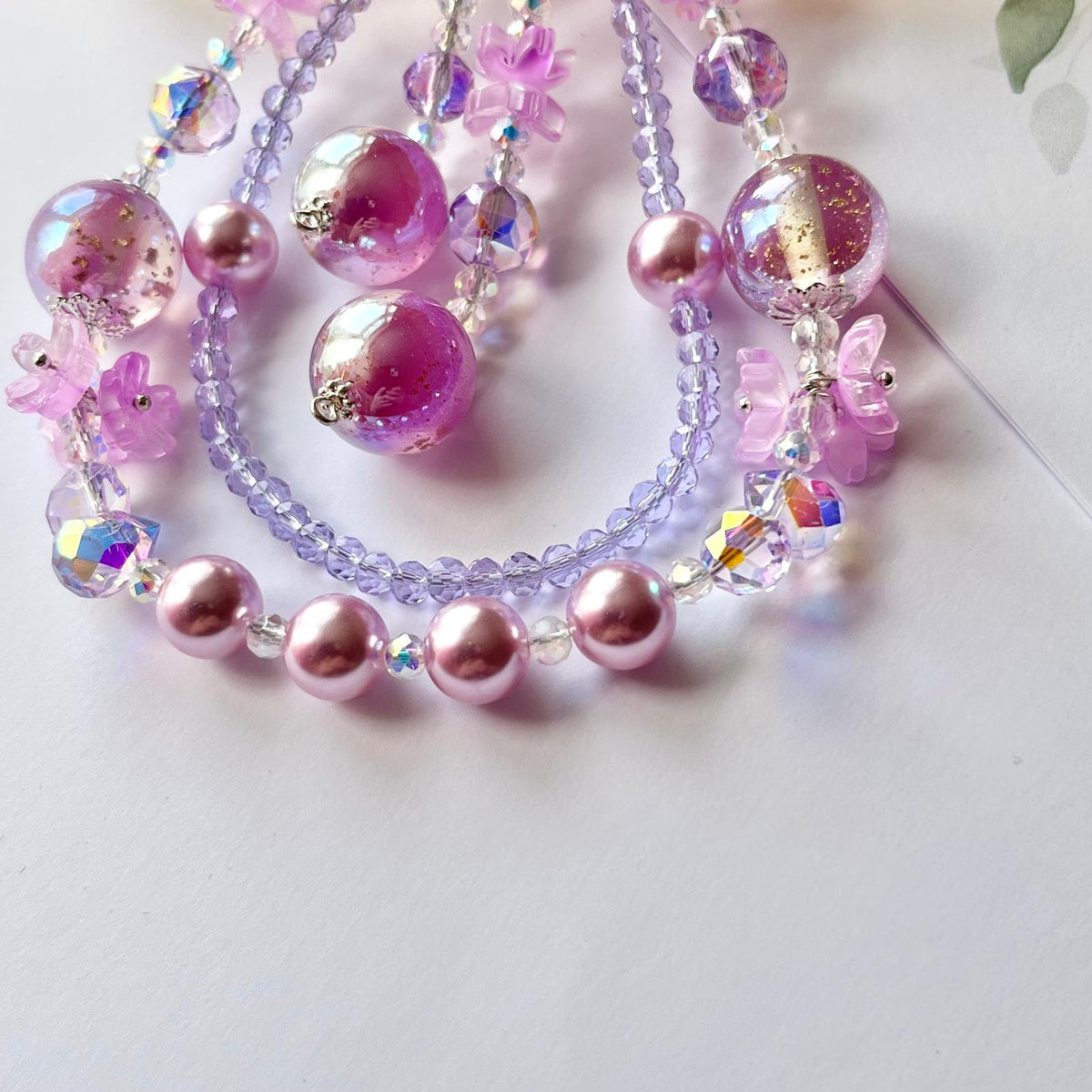 Handmade Pastel Beaded Keyring, Beaded Keychain  KC009