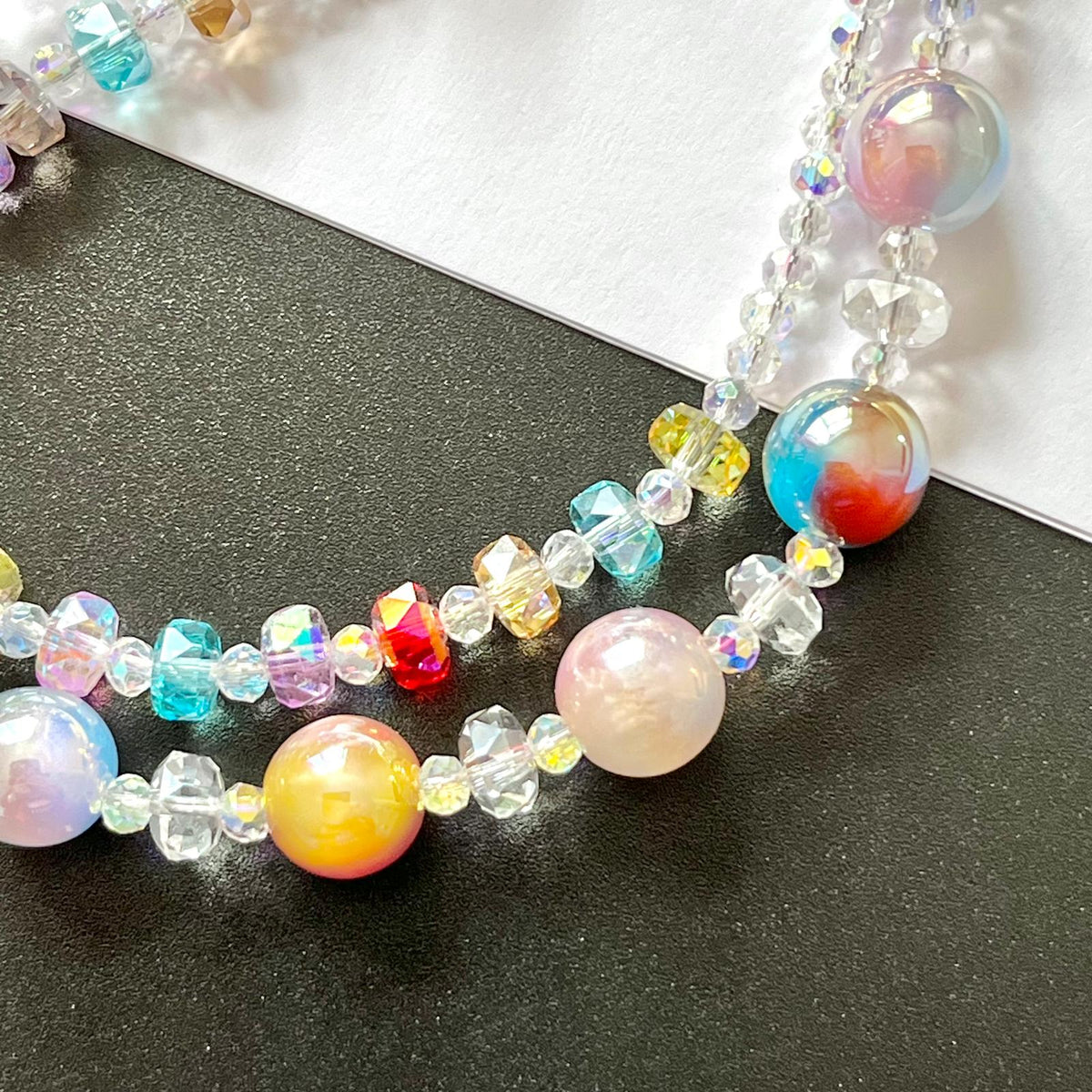 Handmade Pastel Beaded Keyring, Beaded Keychain  KC014