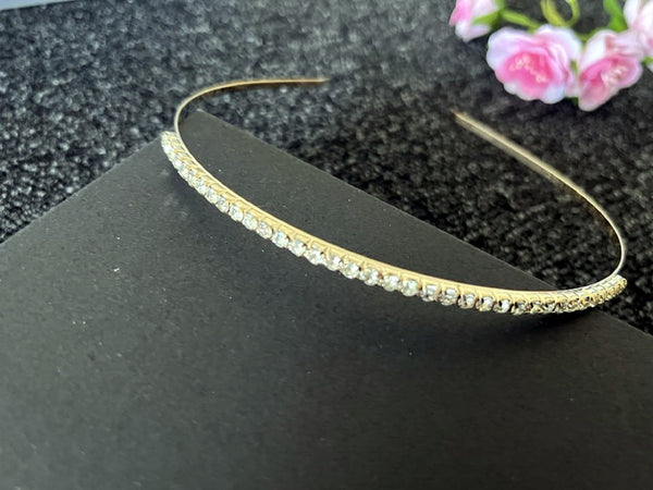 K Gold, Silver Colour / Crystal Wedding Headband  TS1407