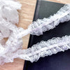 2 meters / Pure White / Elastic White Lace Trim  LF001
