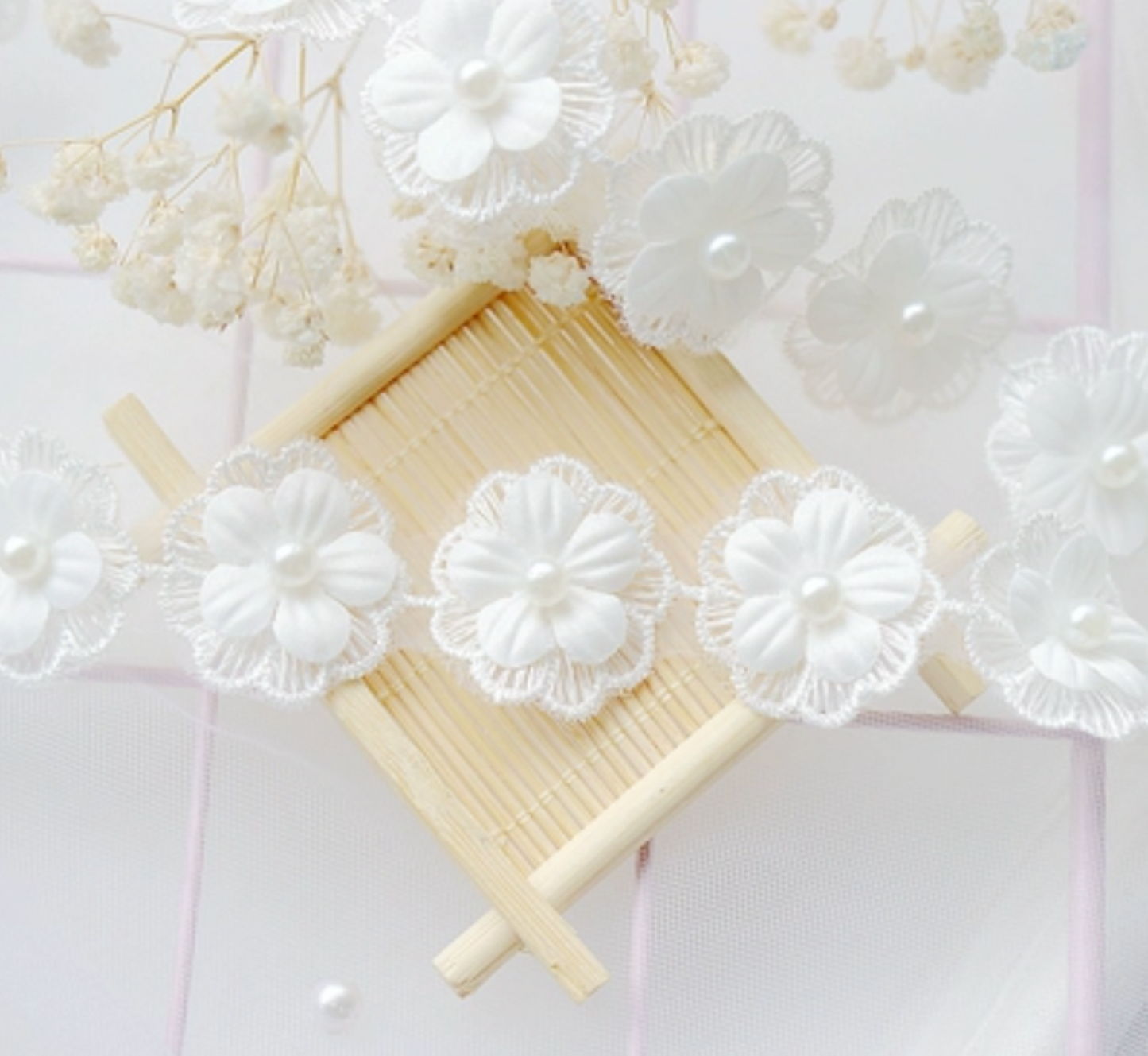 1 Meter / Floral Lace Trim, Headband Lace, Dress Lace  LF008/009/012/016