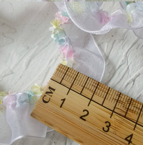 2 meters / 2cm / Pure White / Elastic Lace Trims,  Dress Garment Lace, Headband Lace LF020