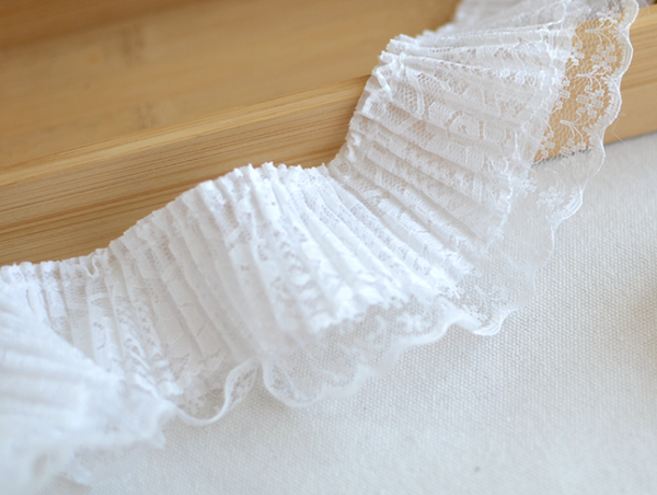 2 Meters / 7cm / Off White / Double Layers Lace Trim LF026