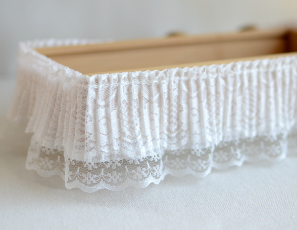 2 Meters / 7cm / Off White / Double Layers Lace Trim LF026