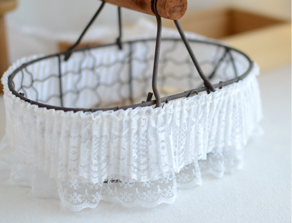 2 Meters / 7cm / Off White / Double Layers Lace Trim LF026