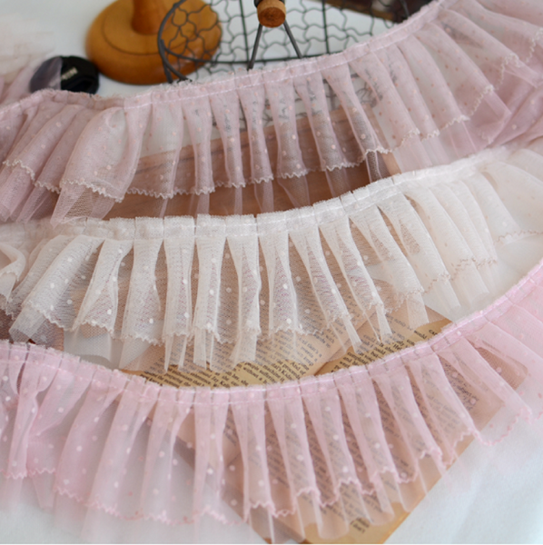 2 Meters / 10cm / Double Layers Lace Trim LF027