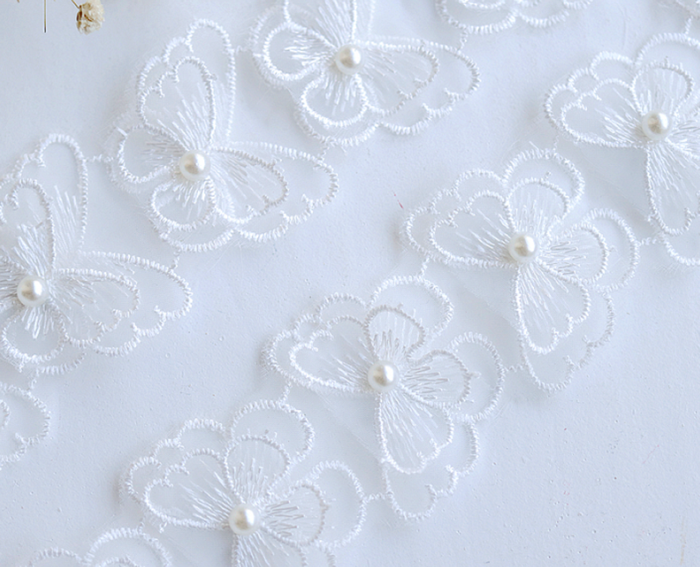 1 Meter / 4.5cm / Off White / Orangza Butterfly Lace Trim LF037