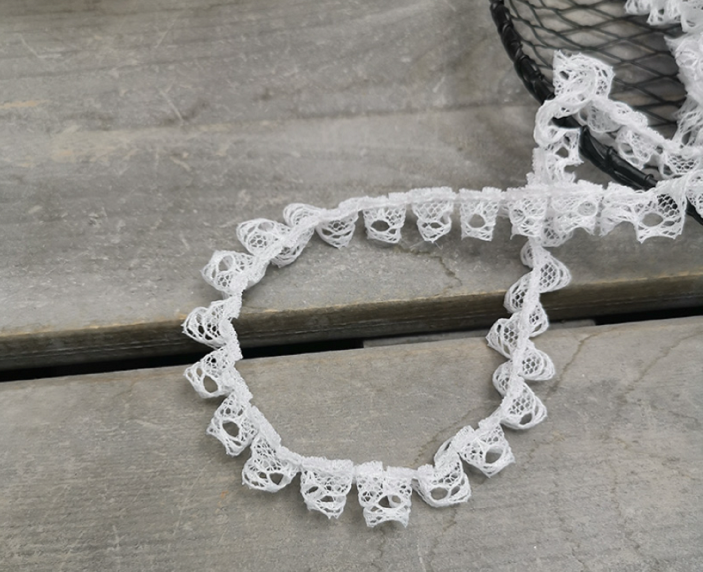 5 meters / 1.5cm / Pure White / Lace Trim  LF039