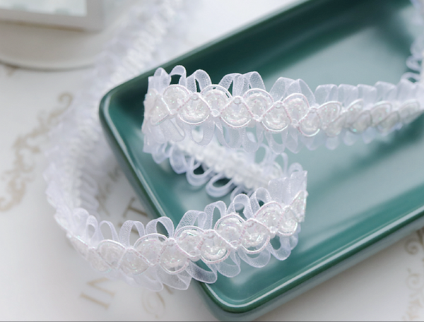 2cm / AB Pure White Lace Trim  LF047