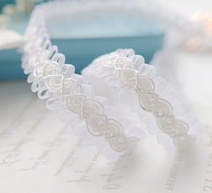 2cm / AB Pure White Lace Trim  LF047