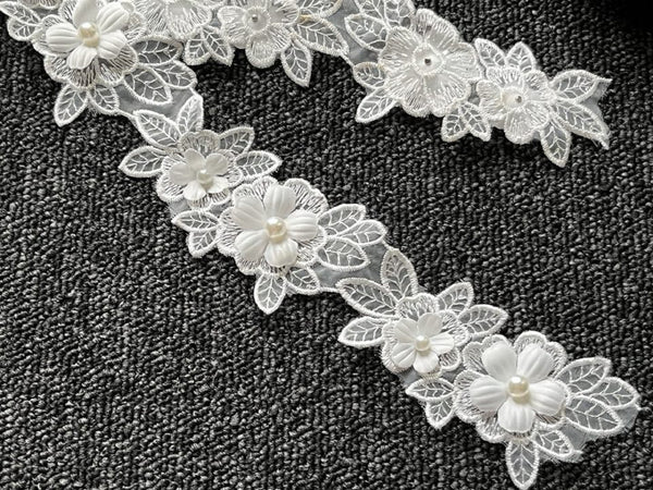 1 meter / Orangza Floral Lace Trim  LF050