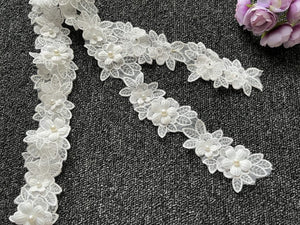 1 meter / Orangza Floral Lace Trim  LF050