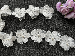 1 meter / Orangza Floral Lace Trim  LF051