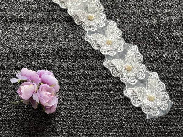 50cm Long / Orangza Butterfly Lace Trim  LF052