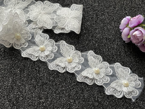 50cm Long / Orangza Butterfly Lace Trim  LF052