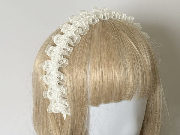 Off White Handmade Lace Headband  LH003