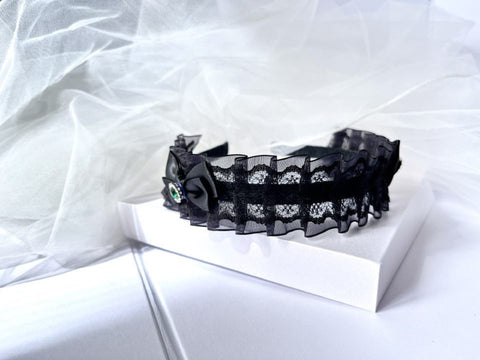 Black Handmade Lace Headband  LH004