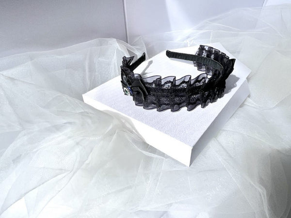 Black Handmade Lace Headband  LH004