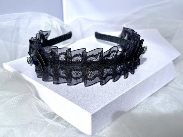 Black Handmade Lace Headband  LH004