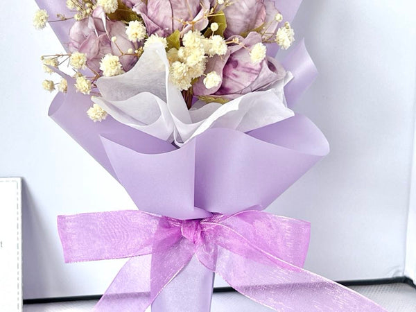 Mini Dried Flower Bouquet, Birthday Flower, Purple Flower Birthday Gift MB001