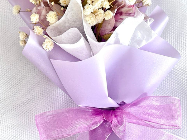 Mini Dried Flower Bouquet, Birthday Flower, Purple Flower Birthday Gift MB001