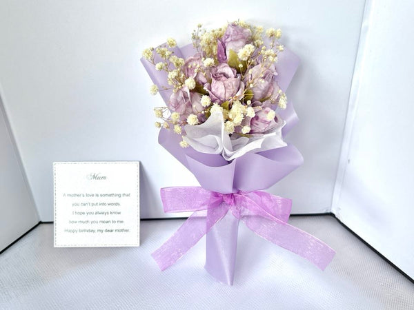 Mini Dried Flower Bouquet, Birthday Flower, Purple Flower Birthday Gift MB001