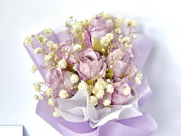 Mini Dried Flower Bouquet, Birthday Flower, Purple Flower Birthday Gift MB001