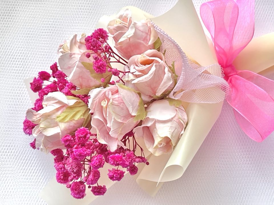 Mini Flower Bouquet, Birthday Flower, Purple Flower Birthday Gift MB002