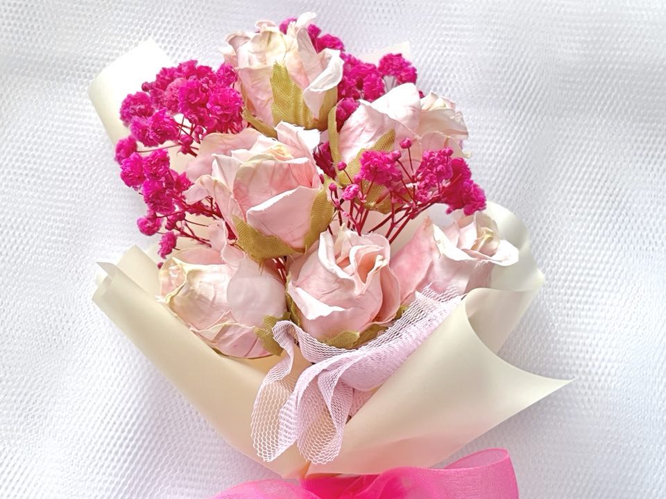 Mini Flower Bouquet, Birthday Flower, Purple Flower Birthday Gift MB002
