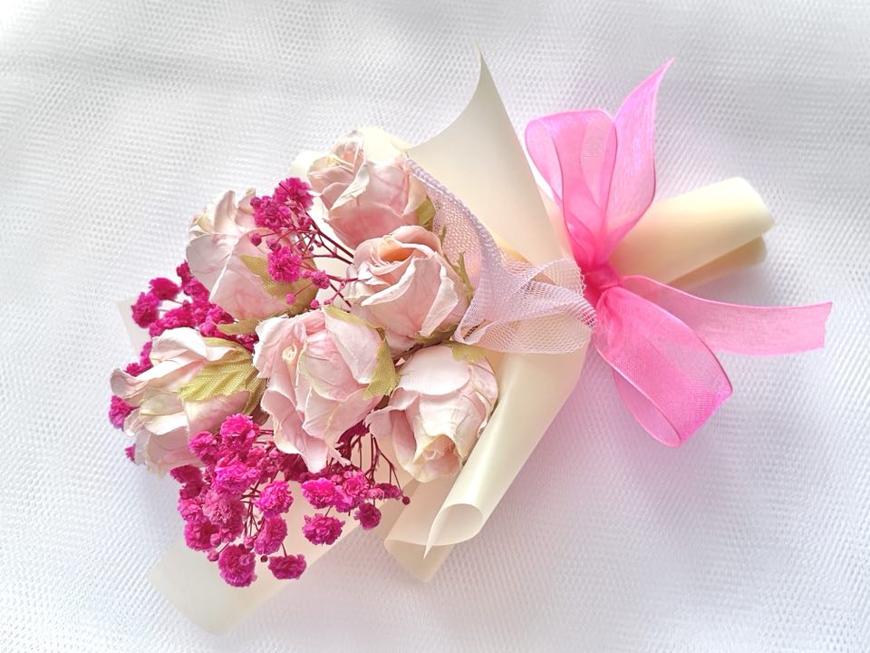 Mini Flower Bouquet, Birthday Flower, Purple Flower Birthday Gift MB002