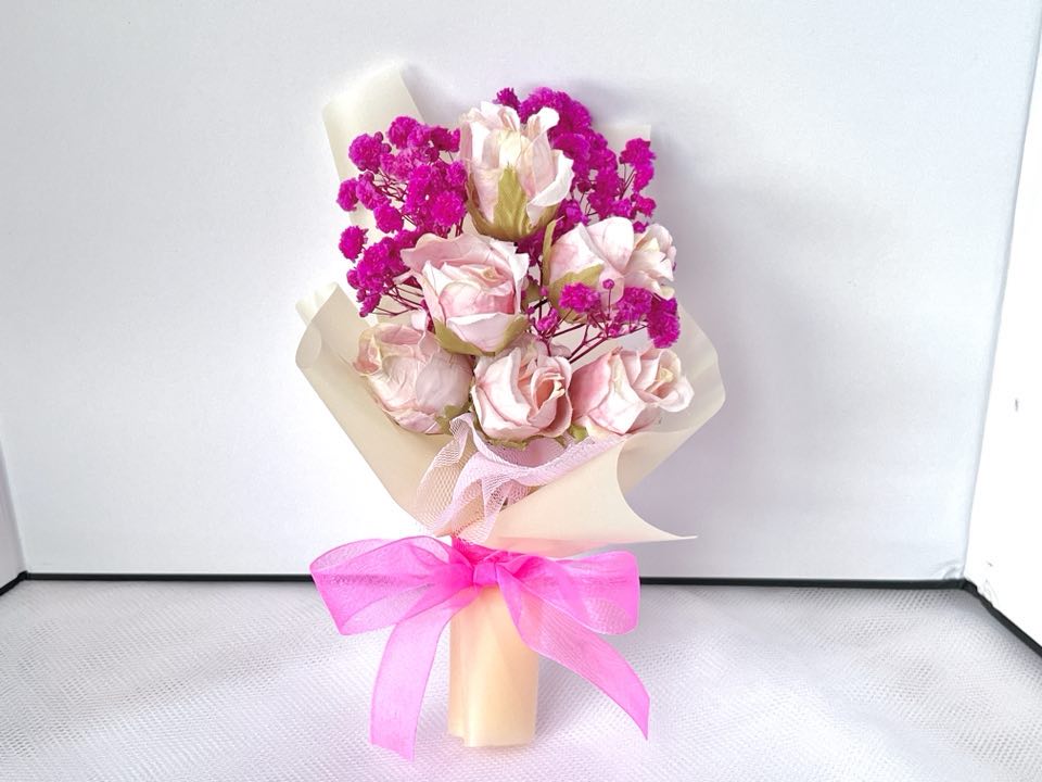 Mini Flower Bouquet, Birthday Flower, Purple Flower Birthday Gift MB002