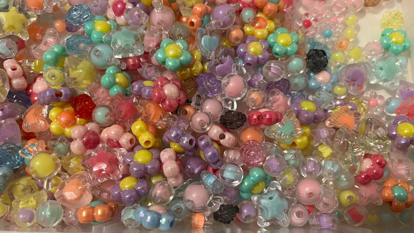 50g Mixed Acrylic Craft Beads DIY Jewelry Making Kit, Suitable For Making Bracelets MB2000
