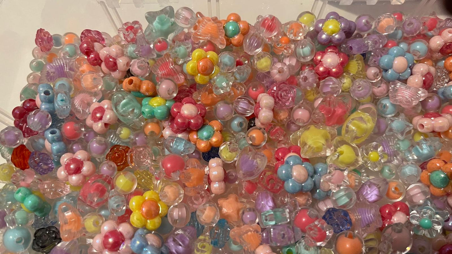 50g Mixed Acrylic Craft Beads DIY Jewelry Making Kit, Suitable For Making Bracelets MB2000