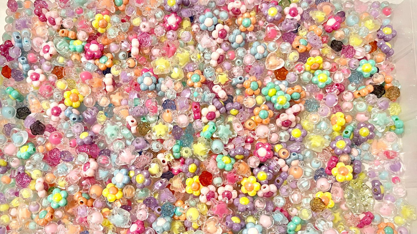 50g Mixed Acrylic Craft Beads DIY Jewelry Making Kit, Suitable For Making Bracelets MB2000