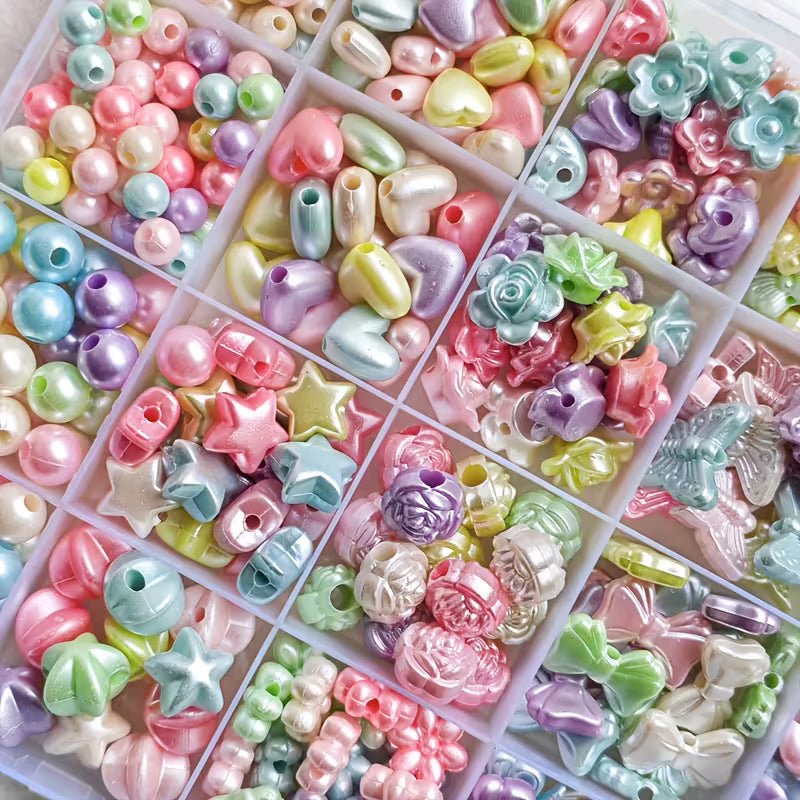 (MB2001) 100pcs / DIY Bead Jewelry Making Kit for Kids, Necklace And Bracelet Making, Keychain Jewelry Additions - Smooth Surface