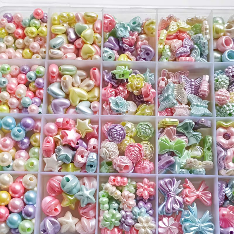 (MB2001) 100pcs / DIY Bead Jewelry Making Kit for Kids, Necklace And Bracelet Making, Keychain Jewelry Additions - Smooth Surface