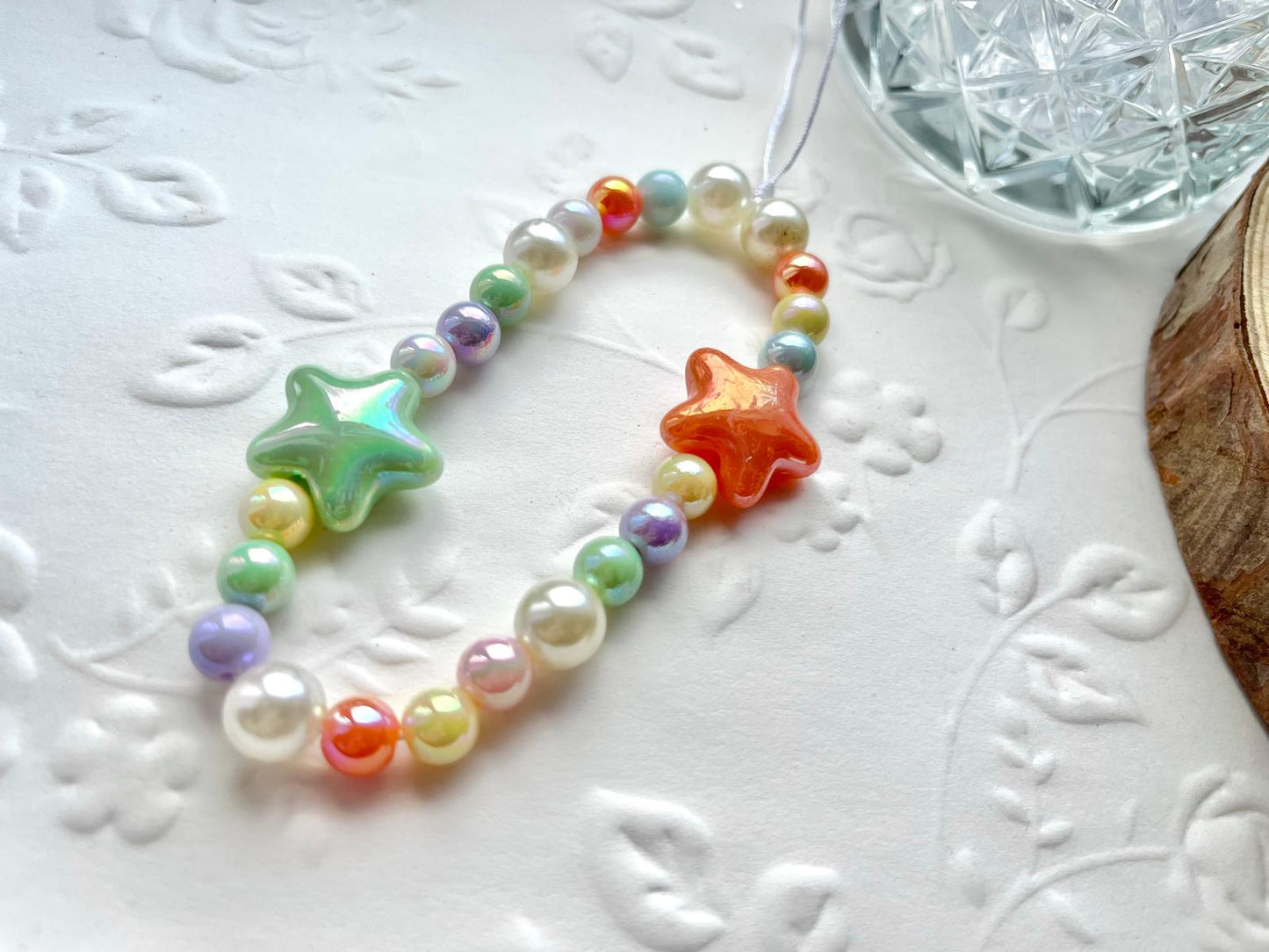 Handmade Pearl Bead Phone Strap / Elegant Beaded Mobile Charm / Bridal Phone Accessory | Luxury Crystal Phone Jewelry MC003