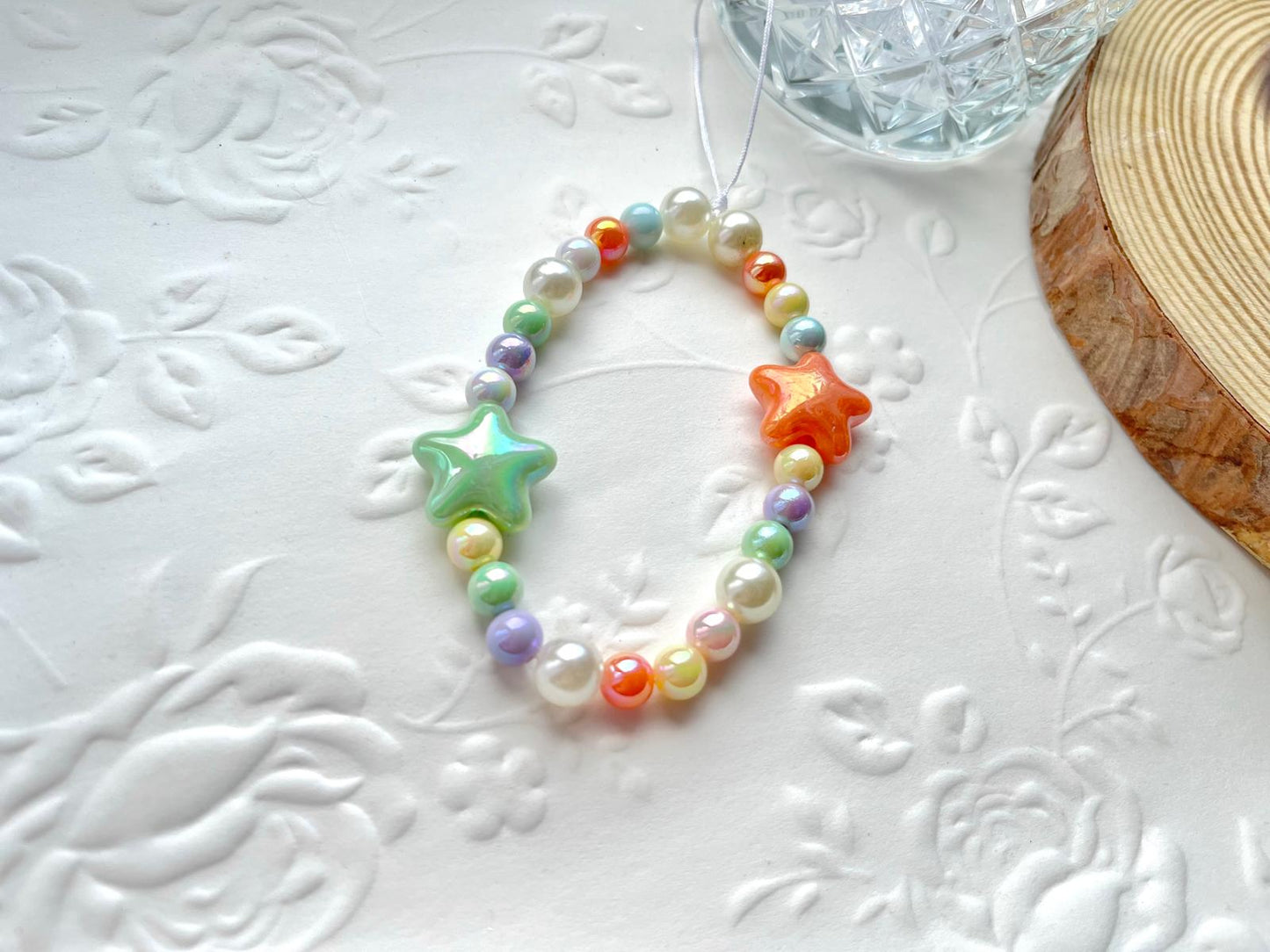 Handmade Pearl Bead Phone Strap / Elegant Beaded Mobile Charm / Bridal Phone Accessory | Luxury Crystal Phone Jewelry MC003