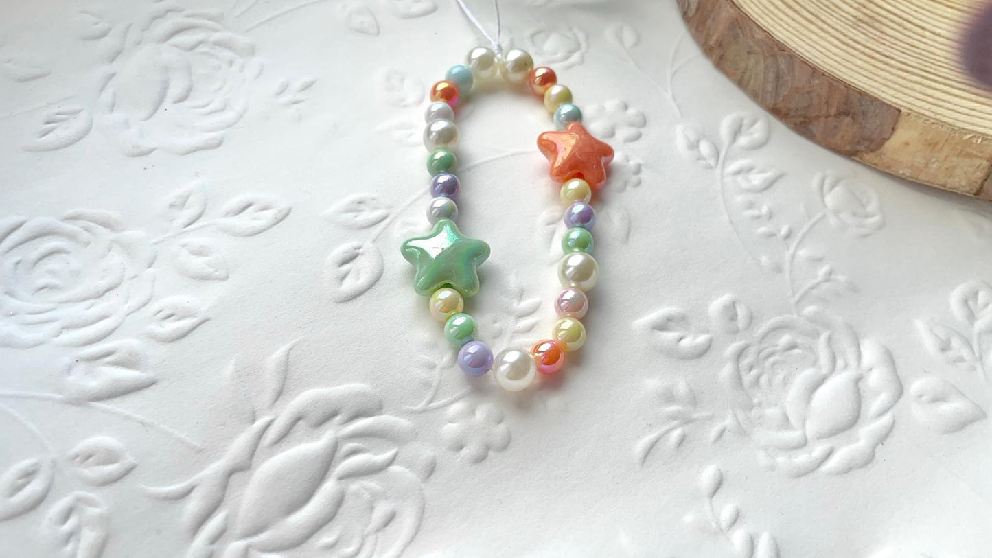 Handmade Pearl Bead Phone Strap / Elegant Beaded Mobile Charm / Bridal Phone Accessory | Luxury Crystal Phone Jewelry MC003