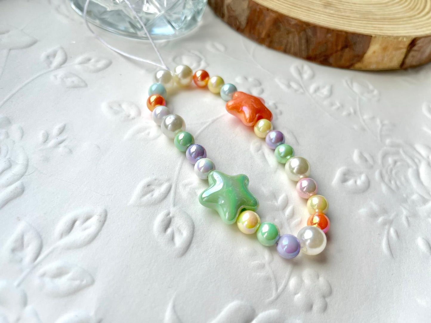 Handmade Pearl Bead Phone Strap / Elegant Beaded Mobile Charm / Bridal Phone Accessory | Luxury Crystal Phone Jewelry MC003