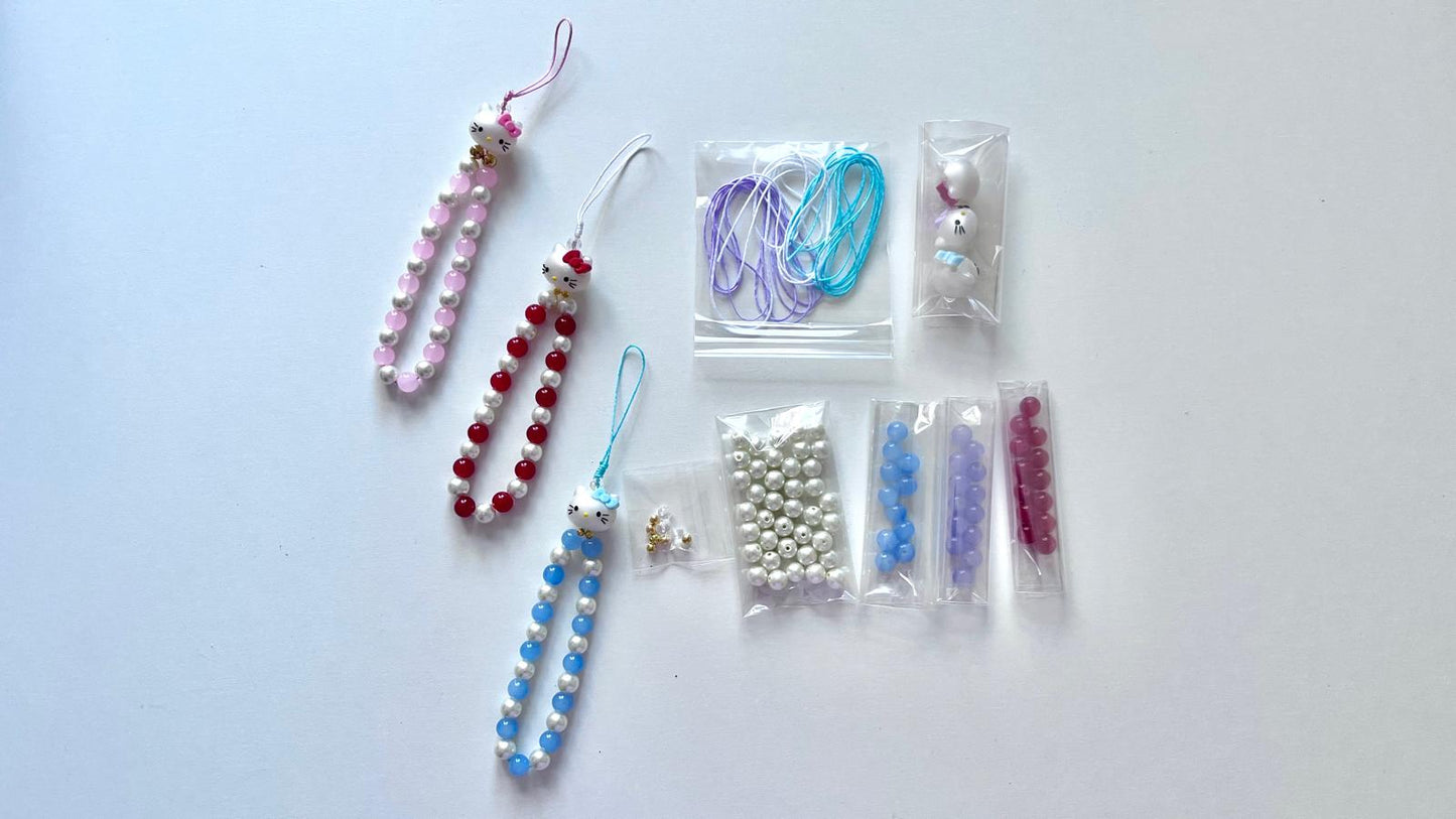 3 sets / DIY Mobile phone strap charm kits, mobile phone accessories  (DIY - MC004)