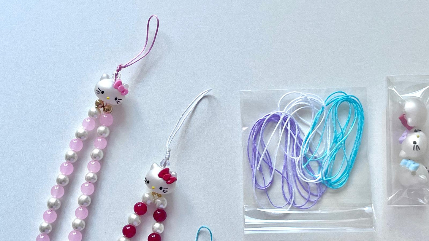 3 sets / DIY Mobile phone strap charm kits, mobile phone accessories  (DIY - MC004)