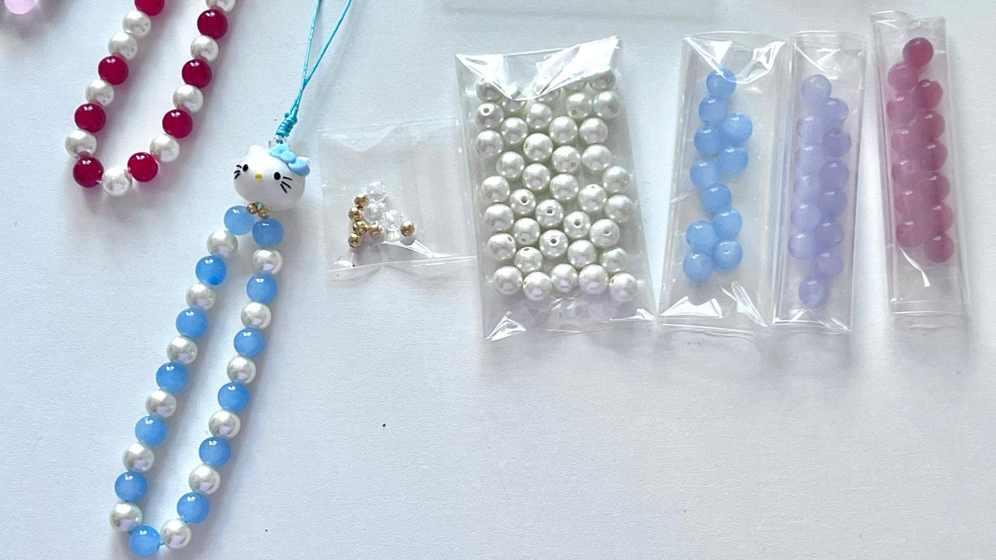 3 sets / DIY Mobile phone strap charm kits, mobile phone accessories  (DIY - MC004)