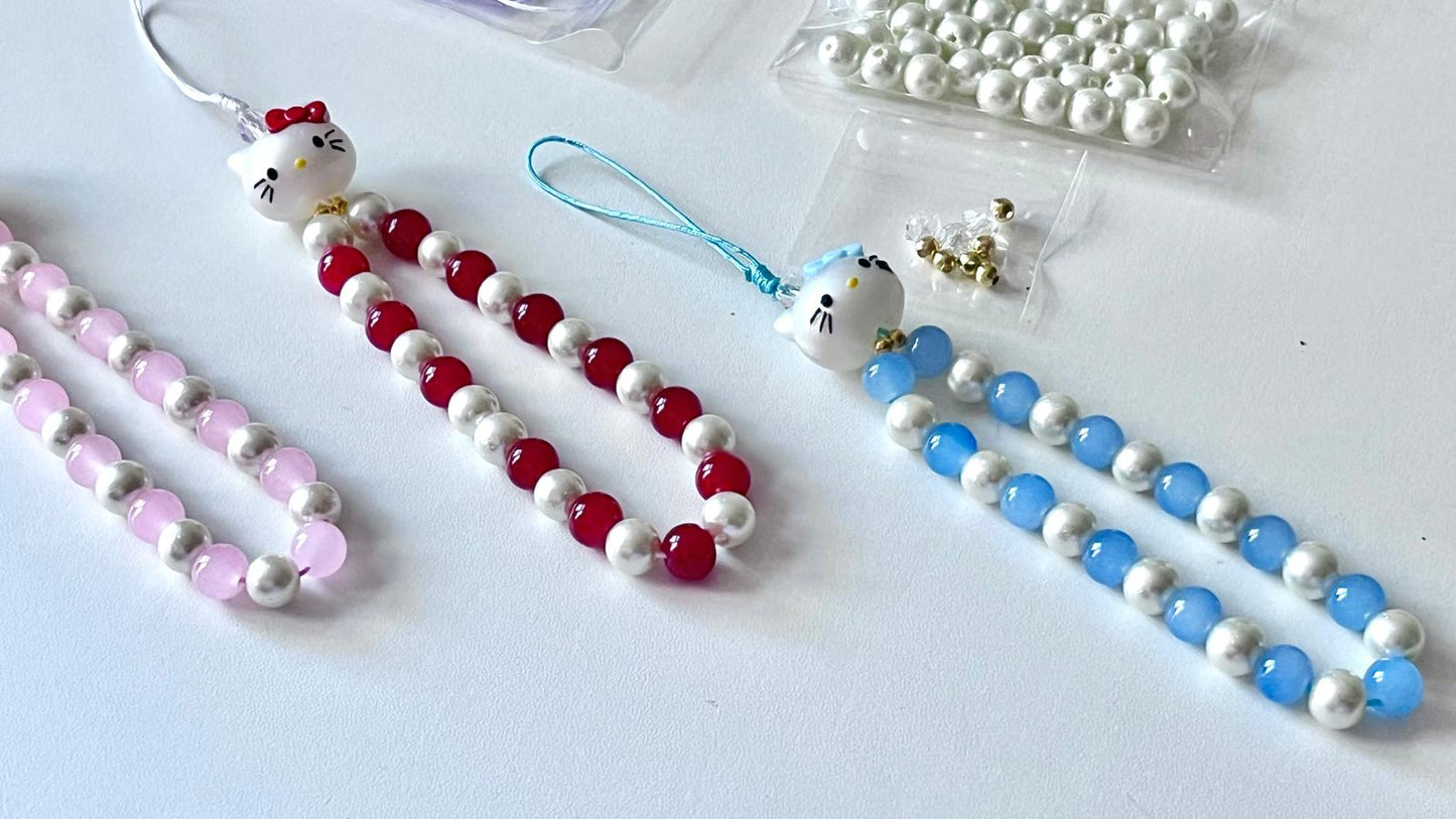 3 sets / DIY Mobile phone strap charm kits, mobile phone accessories  (DIY - MC004)