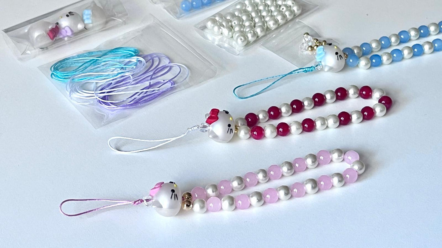 3 sets / DIY Mobile phone strap charm kits, mobile phone accessories  (DIY - MC004)